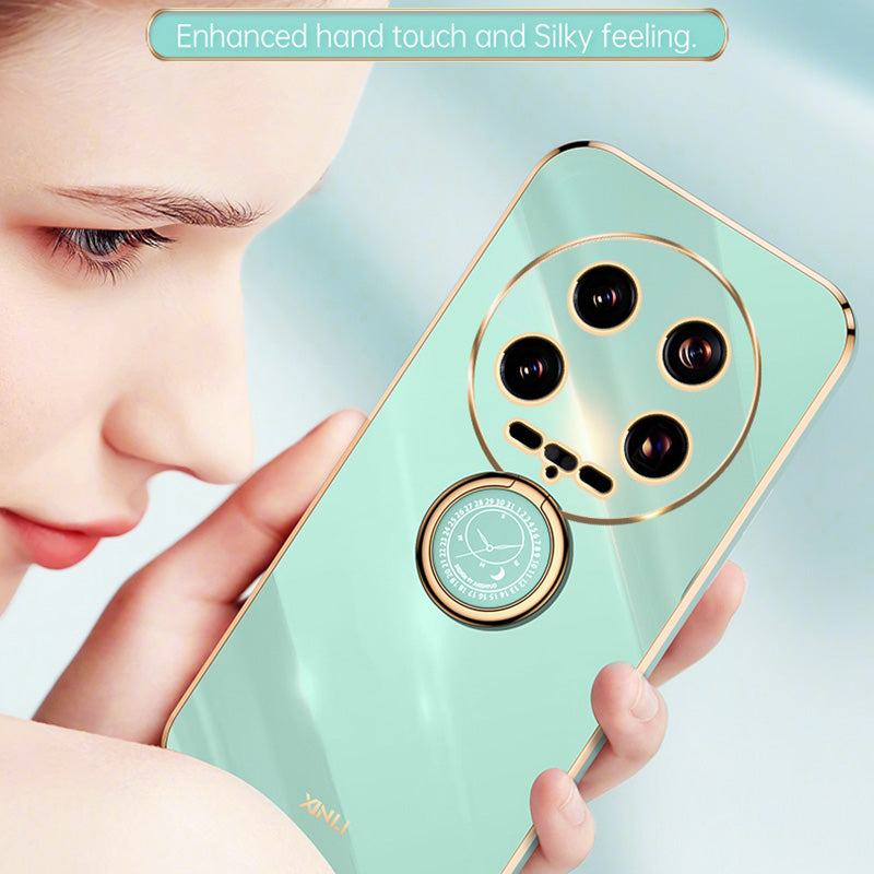 XINLI For Xiaomi 14 Ultra TPU Case Electroplating Phone Cover with Ring Holder Kickstand XINLI For Xiaomi 14 Ultra TPU Case Electroplating Phone Cover with Ring Holder Kickstand